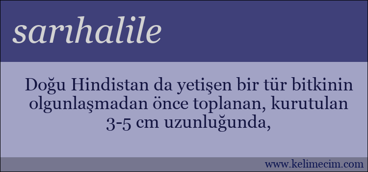 sarıhalile kelimesinin anlamı ne demek?