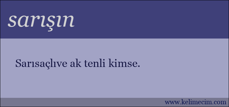 sarışın kelimesinin anlamı ne demek?