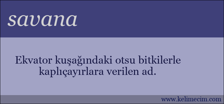 savana kelimesinin anlamı ne demek?