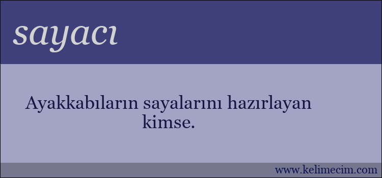 sayacı kelimesinin anlamı ne demek?