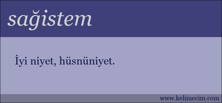 sağistem kelimesinin anlamı ne demek?