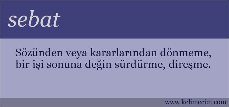 sebat kelimesinin anlamı ne demek?