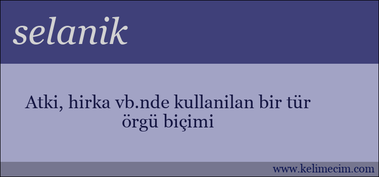 selanik kelimesinin anlamı ne demek?