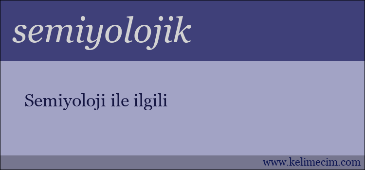 semiyolojik kelimesinin anlamı ne demek?