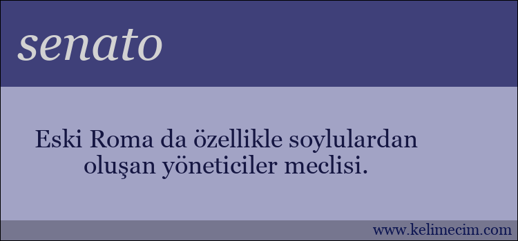 senato kelimesinin anlamı ne demek?