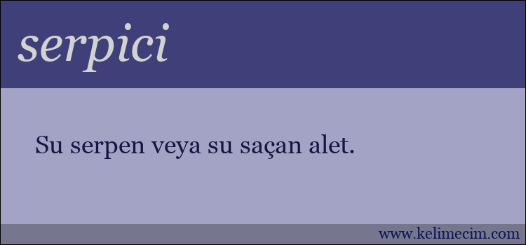 serpici kelimesinin anlamı ne demek?