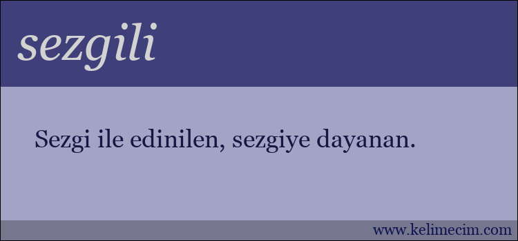 sezgili kelimesinin anlamı ne demek?