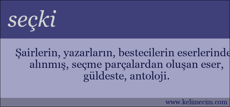 seçki kelimesinin anlamı ne demek?