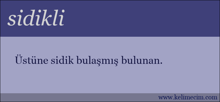 sidikli kelimesinin anlamı ne demek?