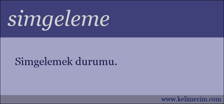 simgeleme kelimesinin anlamı ne demek?