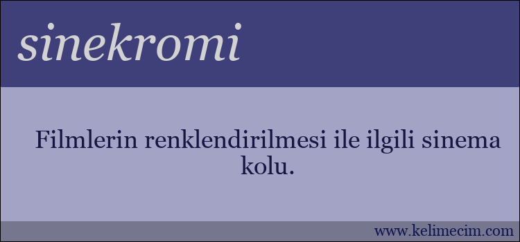 sinekromi kelimesinin anlamı ne demek?