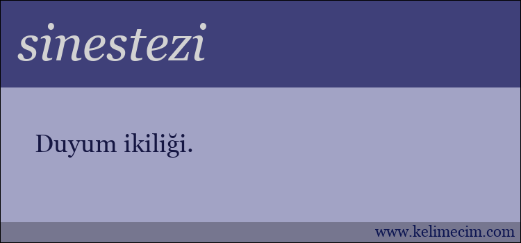 sinestezi kelimesinin anlamı ne demek?