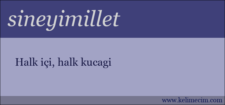 sineyimillet kelimesinin anlamı ne demek?