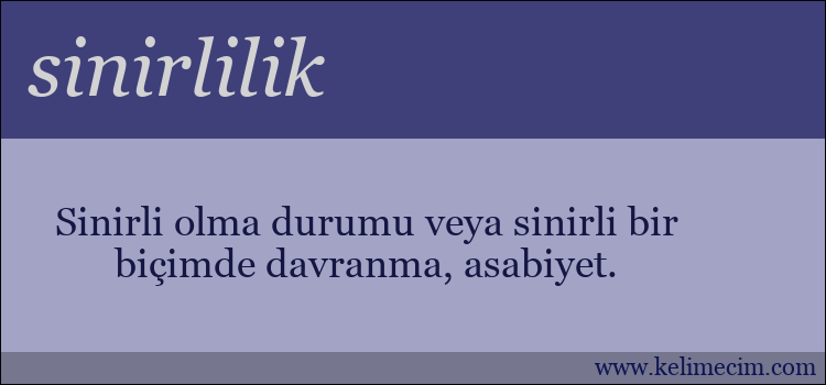 sinirlilik kelimesinin anlamı ne demek?