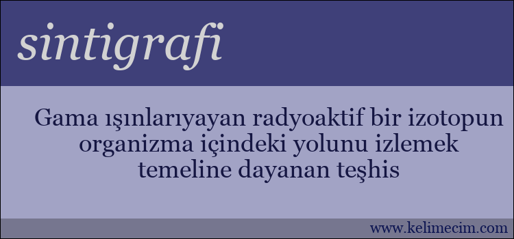 sintigrafi kelimesinin anlamı ne demek?