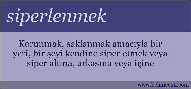 siperlenmek kelimesinin anlamı ne demek?