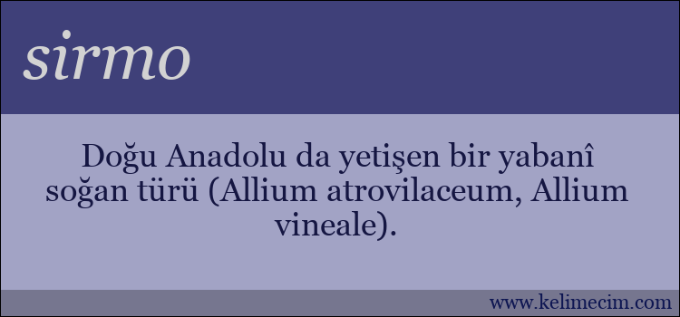 sirmo kelimesinin anlamı ne demek?