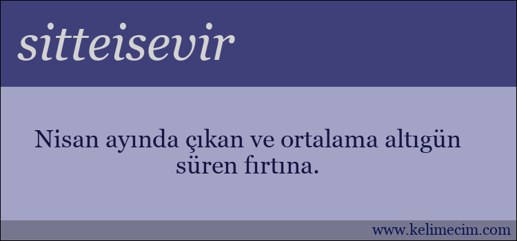 sitteisevir kelimesinin anlamı ne demek?