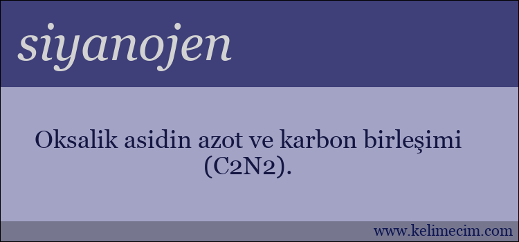 siyanojen kelimesinin anlamı ne demek?