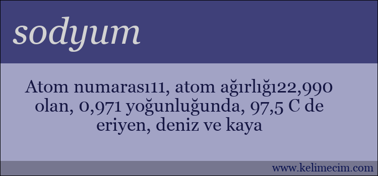 sodyum kelimesinin anlamı ne demek?