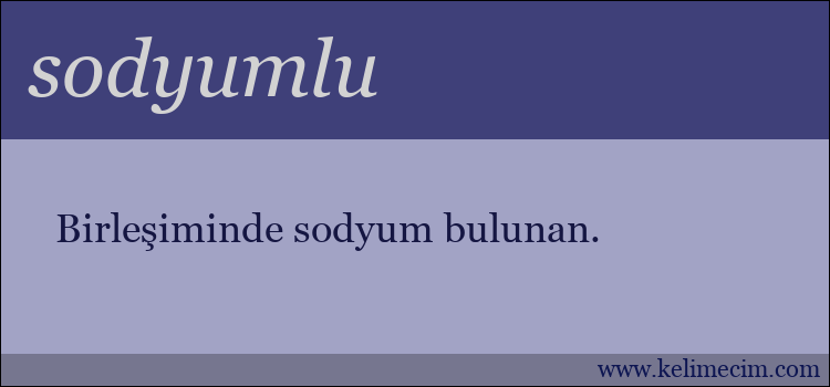 sodyumlu kelimesinin anlamı ne demek?