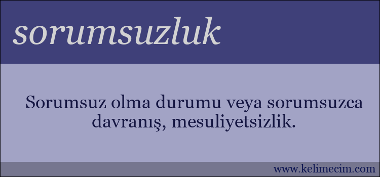 sorumsuzluk kelimesinin anlamı ne demek?