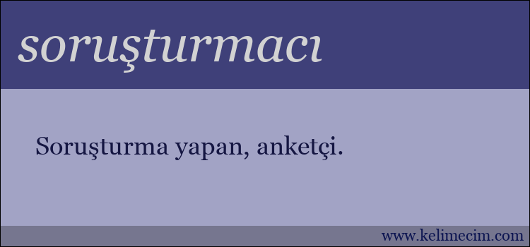 soruşturmacı kelimesinin anlamı ne demek?