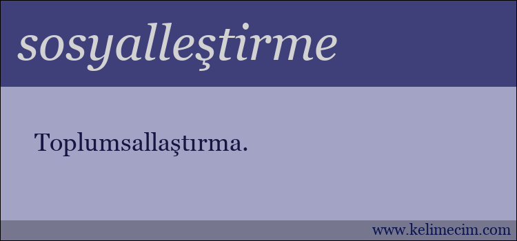 sosyalleştirme kelimesinin anlamı ne demek?