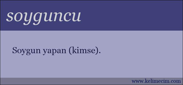 soyguncu kelimesinin anlamı ne demek?