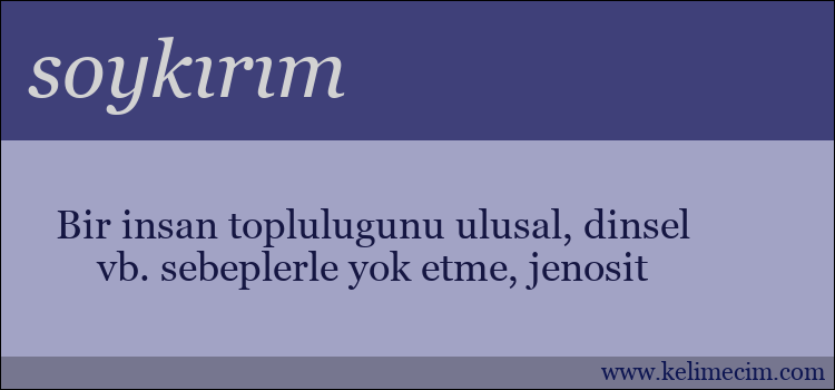 soykırım kelimesinin anlamı ne demek?