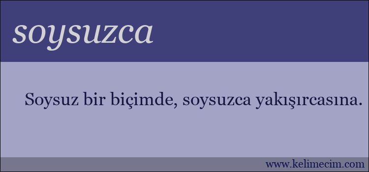 soysuzca kelimesinin anlamı ne demek?