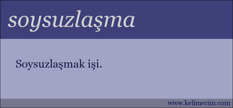 soysuzlaşma kelimesinin anlamı ne demek?