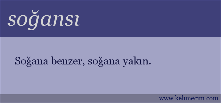 soğansı kelimesinin anlamı ne demek?