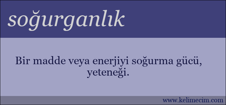 soğurganlık kelimesinin anlamı ne demek?