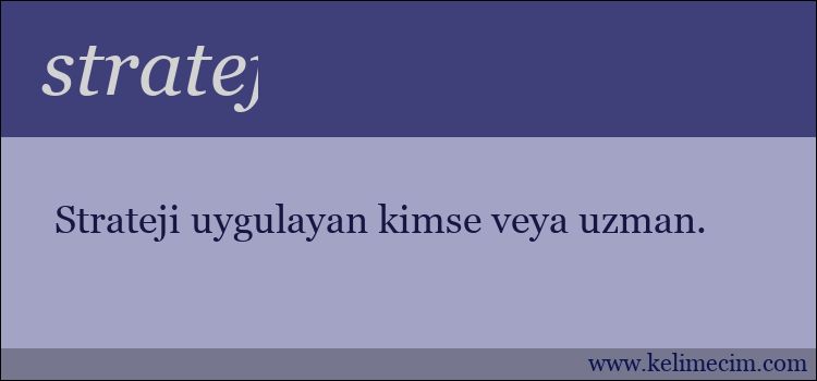 stratej kelimesinin anlamı ne demek?