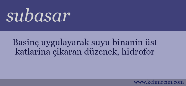 subasar kelimesinin anlamı ne demek?