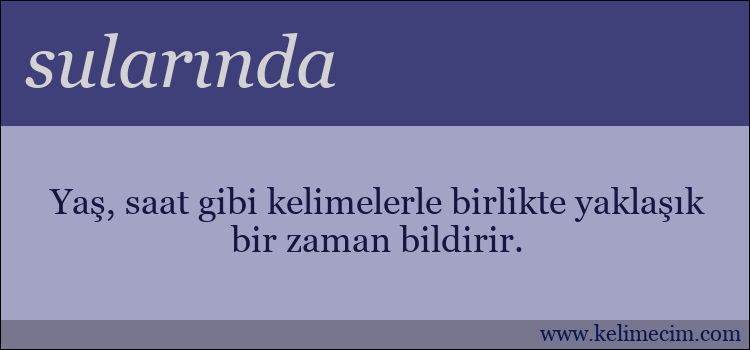 sularında kelimesinin anlamı ne demek?