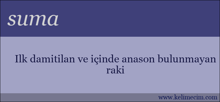 suma kelimesinin anlamı ne demek?