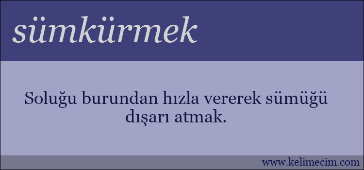 sümkürmek kelimesinin anlamı ne demek?