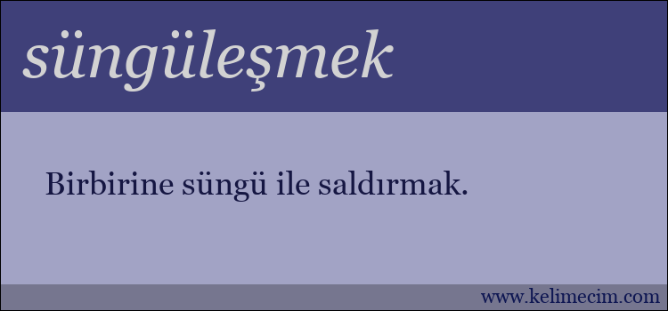 süngüleşmek kelimesinin anlamı ne demek?