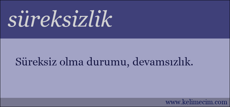 süreksizlik kelimesinin anlamı ne demek?