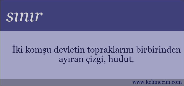 sınır kelimesinin anlamı ne demek?