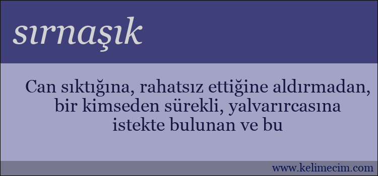 sırnaşık kelimesinin anlamı ne demek?