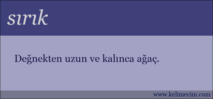 sırık kelimesinin anlamı ne demek?