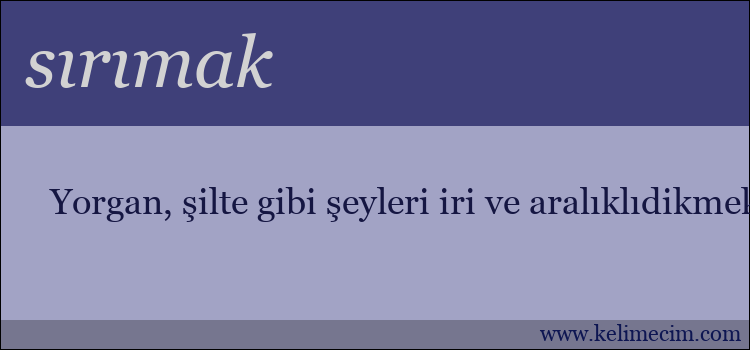 sırımak kelimesinin anlamı ne demek?