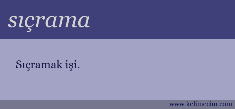 sıçrama kelimesinin anlamı ne demek?