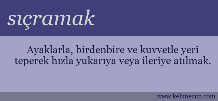 sıçramak kelimesinin anlamı ne demek?