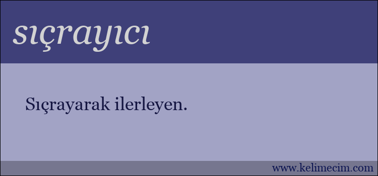 sıçrayıcı kelimesinin anlamı ne demek?