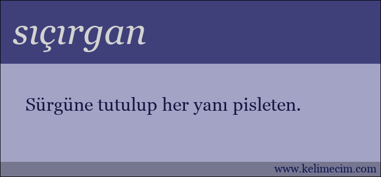 sıçırgan kelimesinin anlamı ne demek?