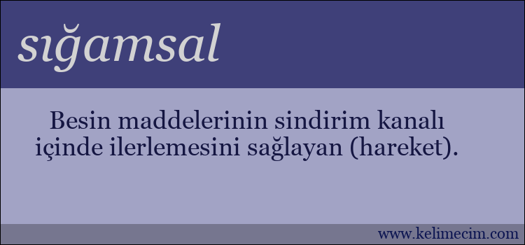 sığamsal kelimesinin anlamı ne demek?